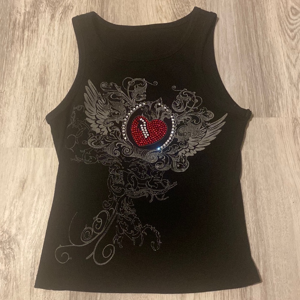 Y2K skater gemstone cropped tank top